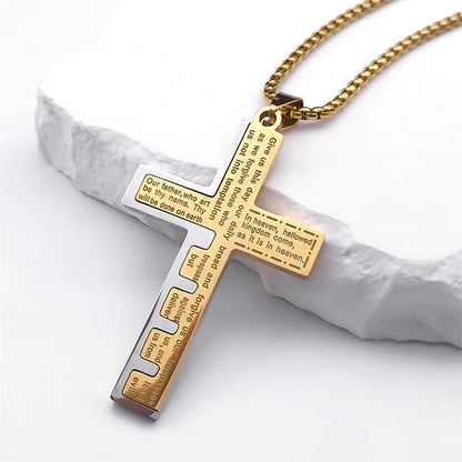 Jesus Cross Necklace Chain for Men Stainless Steel 
