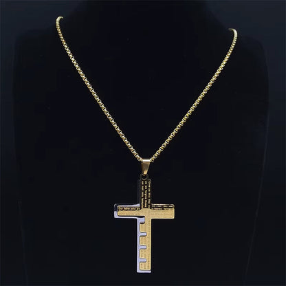 Jesus Cross Necklace Chain for Men Stainless Steel 